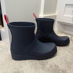 Hunter Navy Ankle Rain Boots
